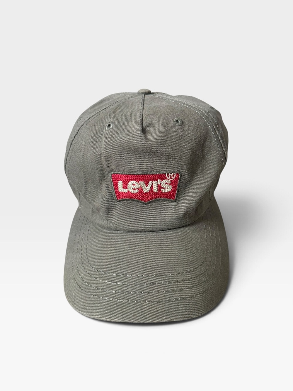 Levi's Red Batwing Logo Embroidered Baseball Cap Gray Cotton one size